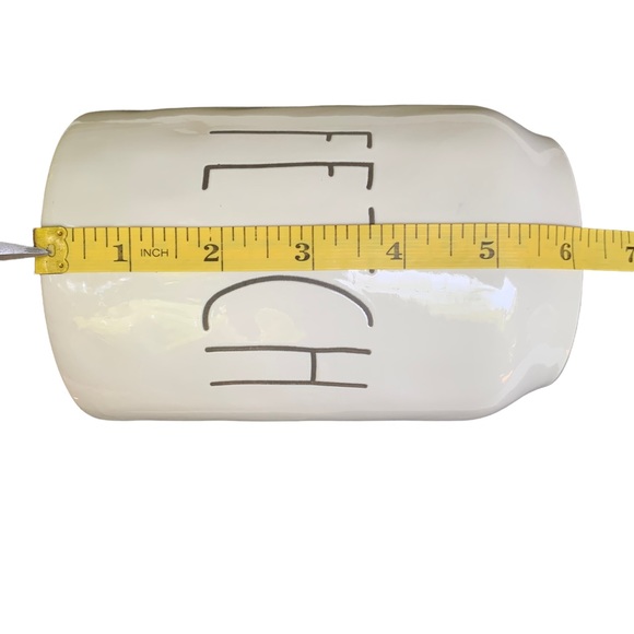 Rae Dunn FETCH Canister Dog Treat Jar White Black Letters Dimples NWT 2017 OG - Picture 14 of 16